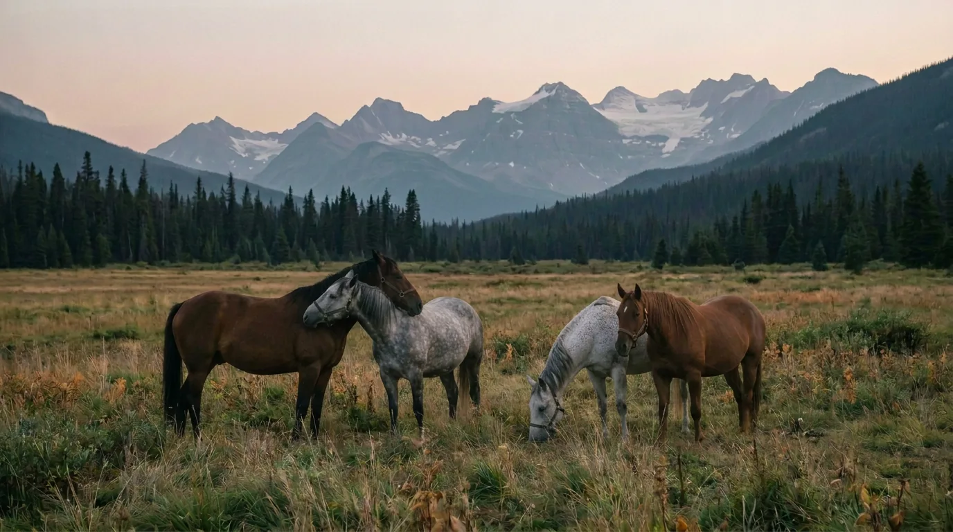 Chevaux en liberté, Écuries de la Pl Hennitude, Savoie